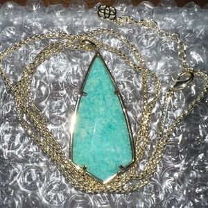KENDRA SCOTT Carol Amazonite Green Necklace GOLD tone Rare & Retired NEW!
